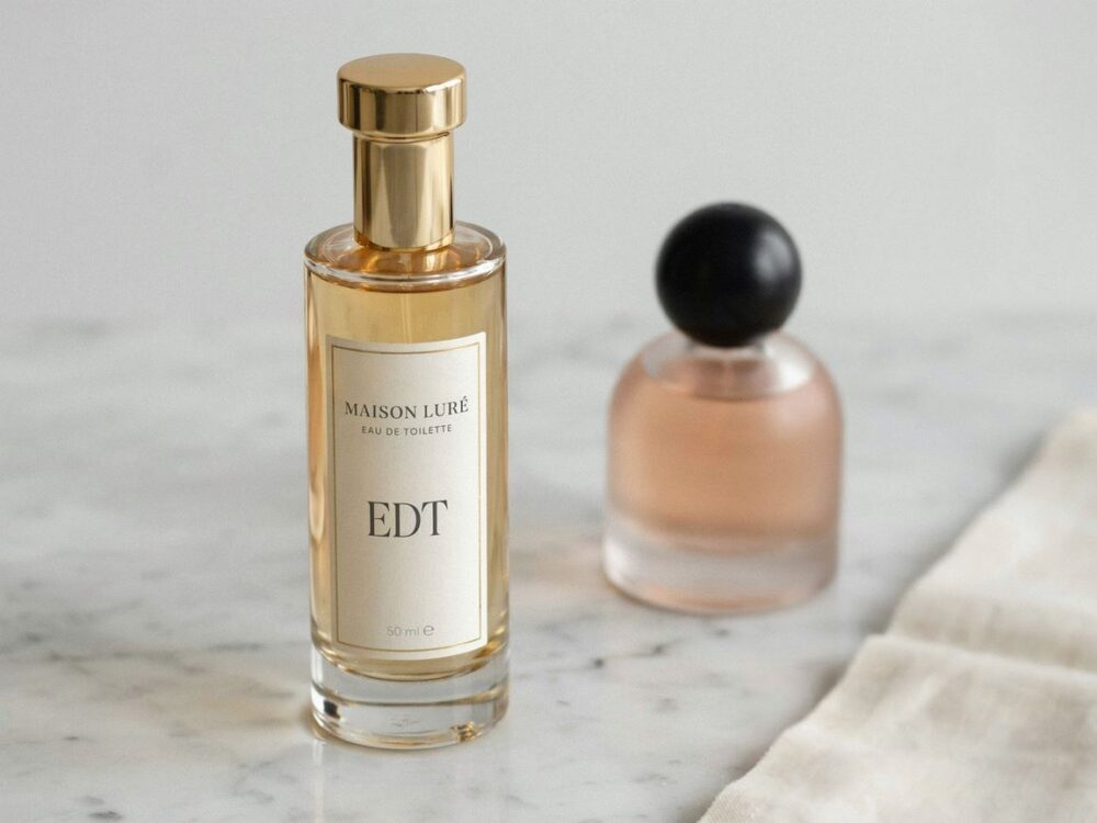 flakon perfum z etykietą edt