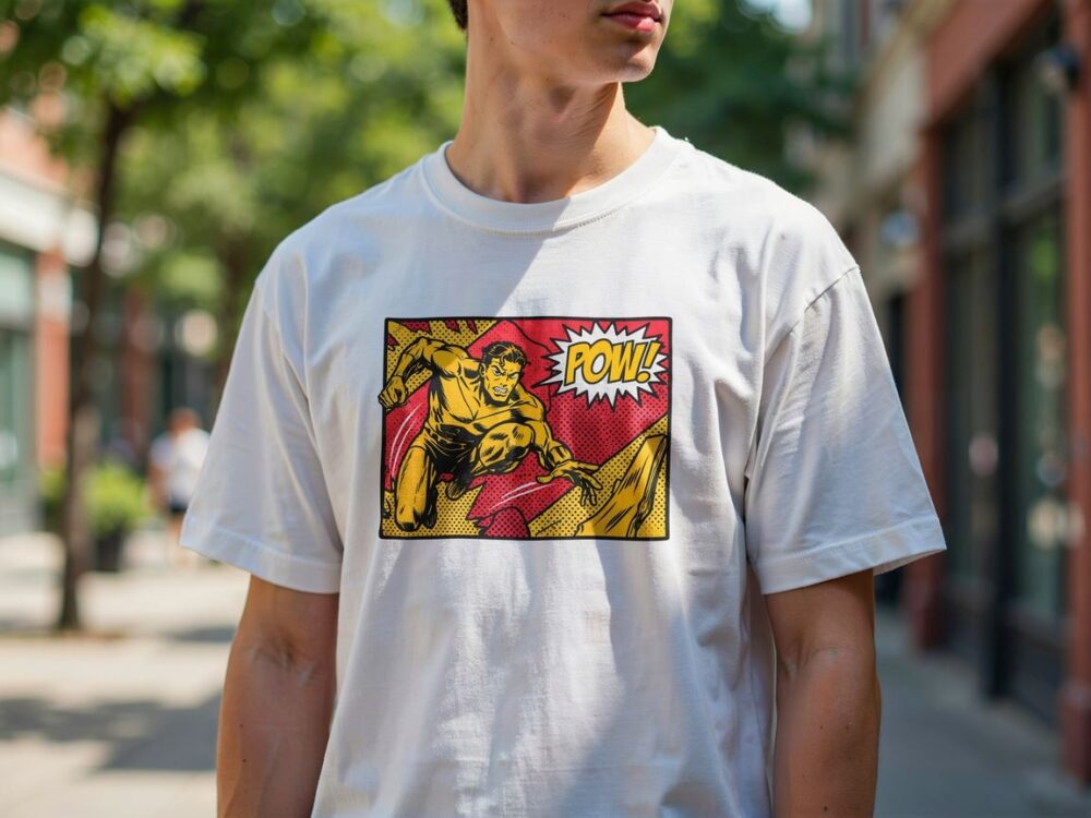 tshirt z nadrukiem komiksowym